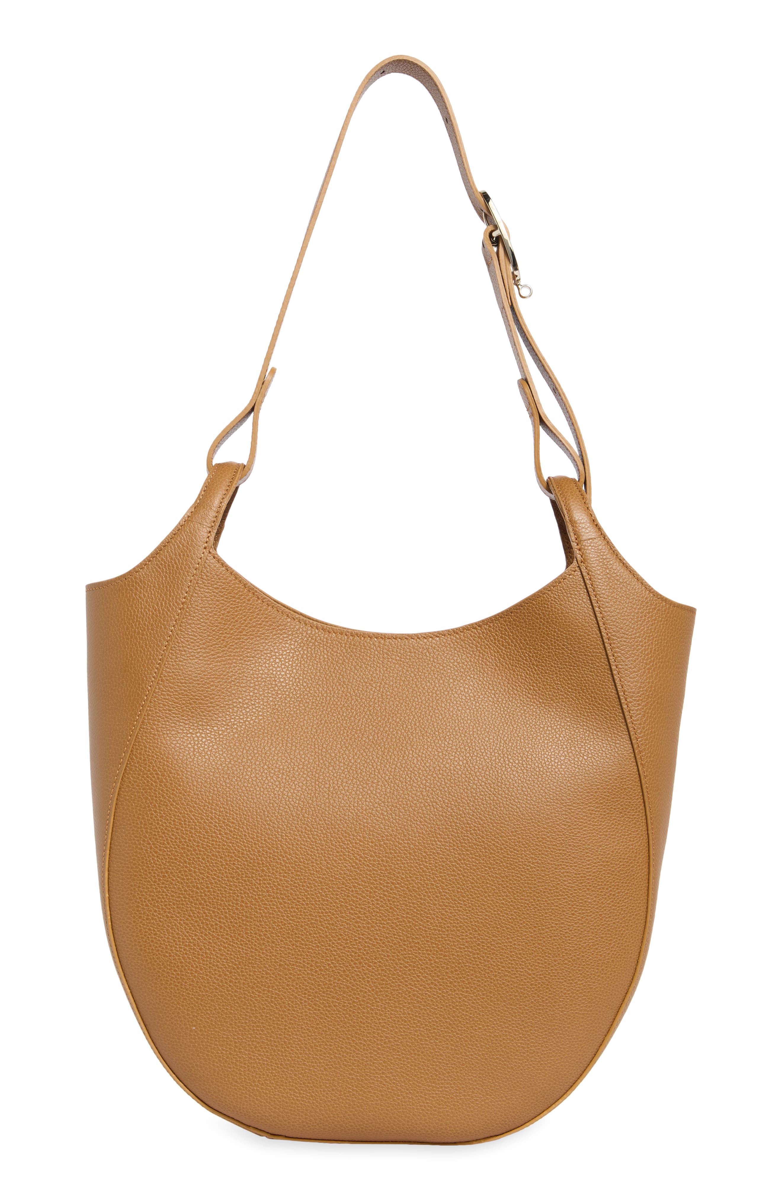 Large Le Foulonne Leather Hobo Bag, Alternate, color, PECAN