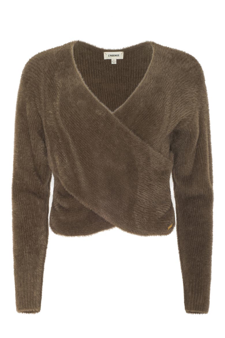 Antonella Surplice Neck Sweater, Alternate, color, DRIFTWOOD