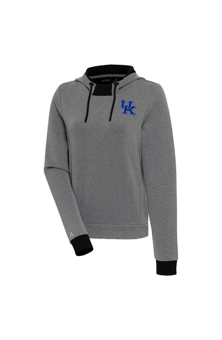 ANTIGUA Women's Antigua  Black/White Kentucky Wildcats Axe Bunker Tri-Blend Pullover Hoodie, Main, color, 
