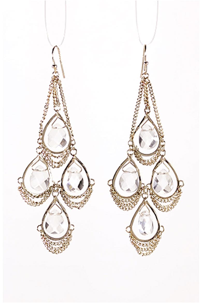 'Trista' Stone Chandelier Statement Earrings, Alternate, color, CLEAR CRYSTAL