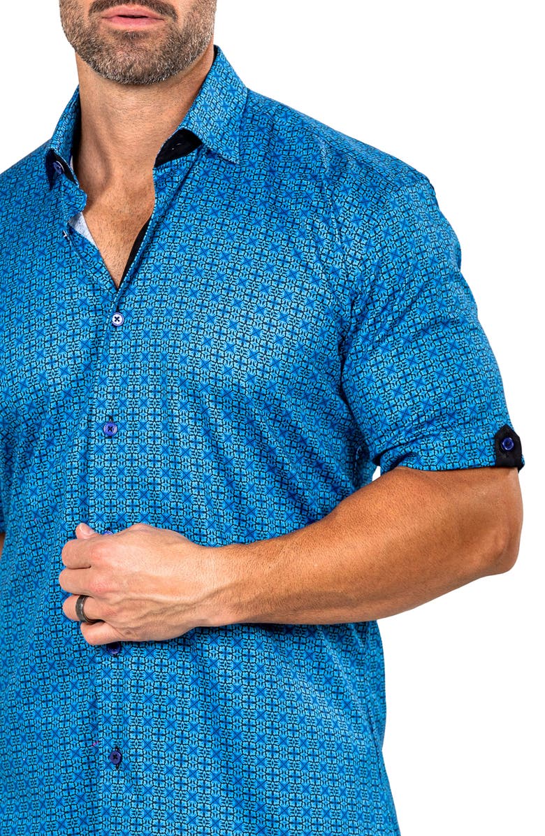 Maceoo Galileo Marthy Short Sleeve Button-Up Shirt, Alternate, color, 