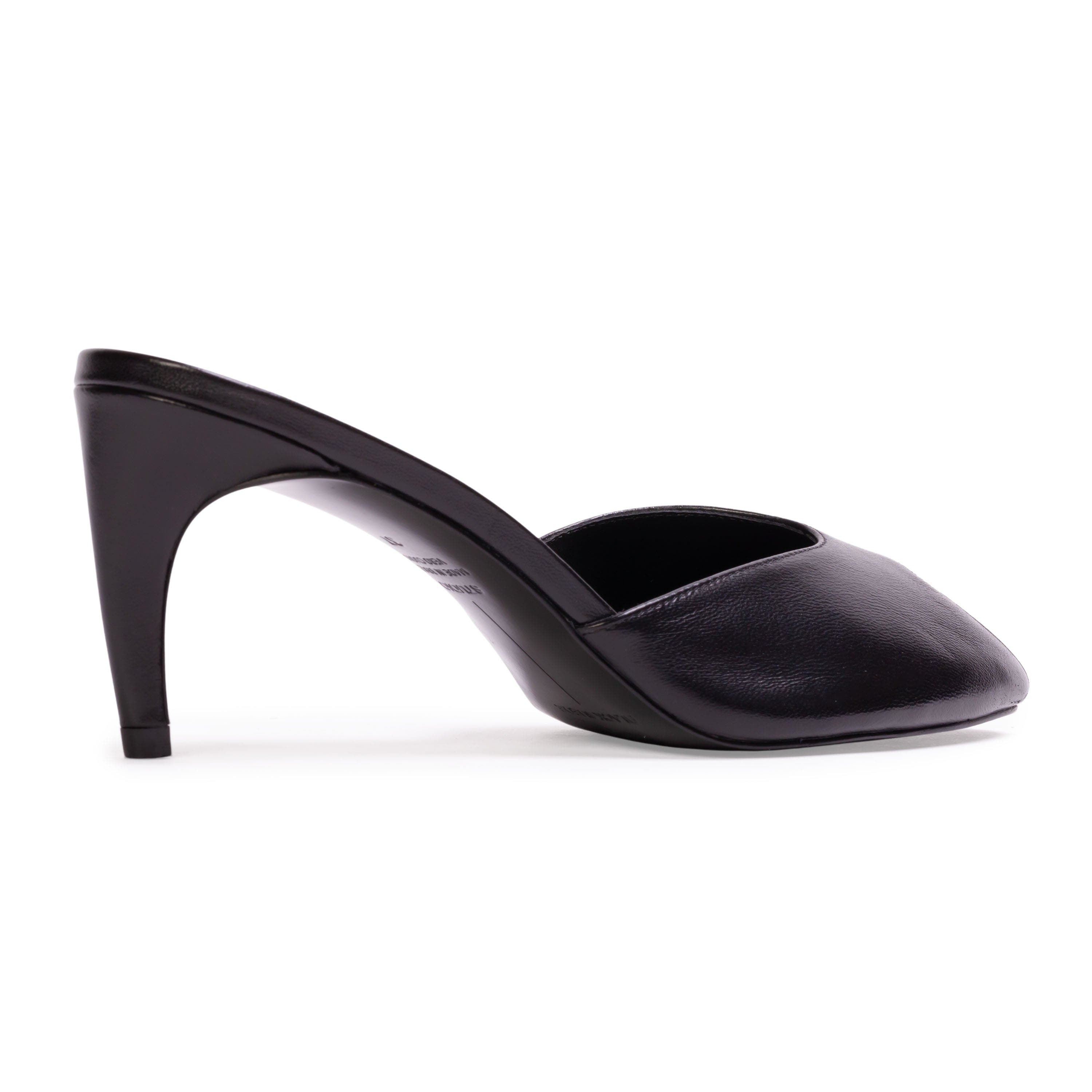 BLACK SUEDE STUDIO Dovie 70 Leather Mule, Alternate, color, Black Leather