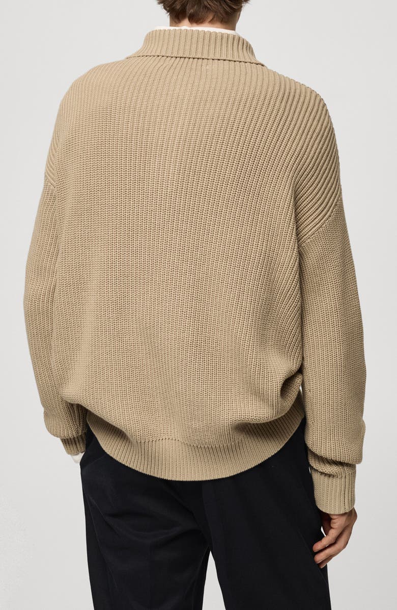 MANGO Chunky Cotton Polo Sweater, Alternate, color, 