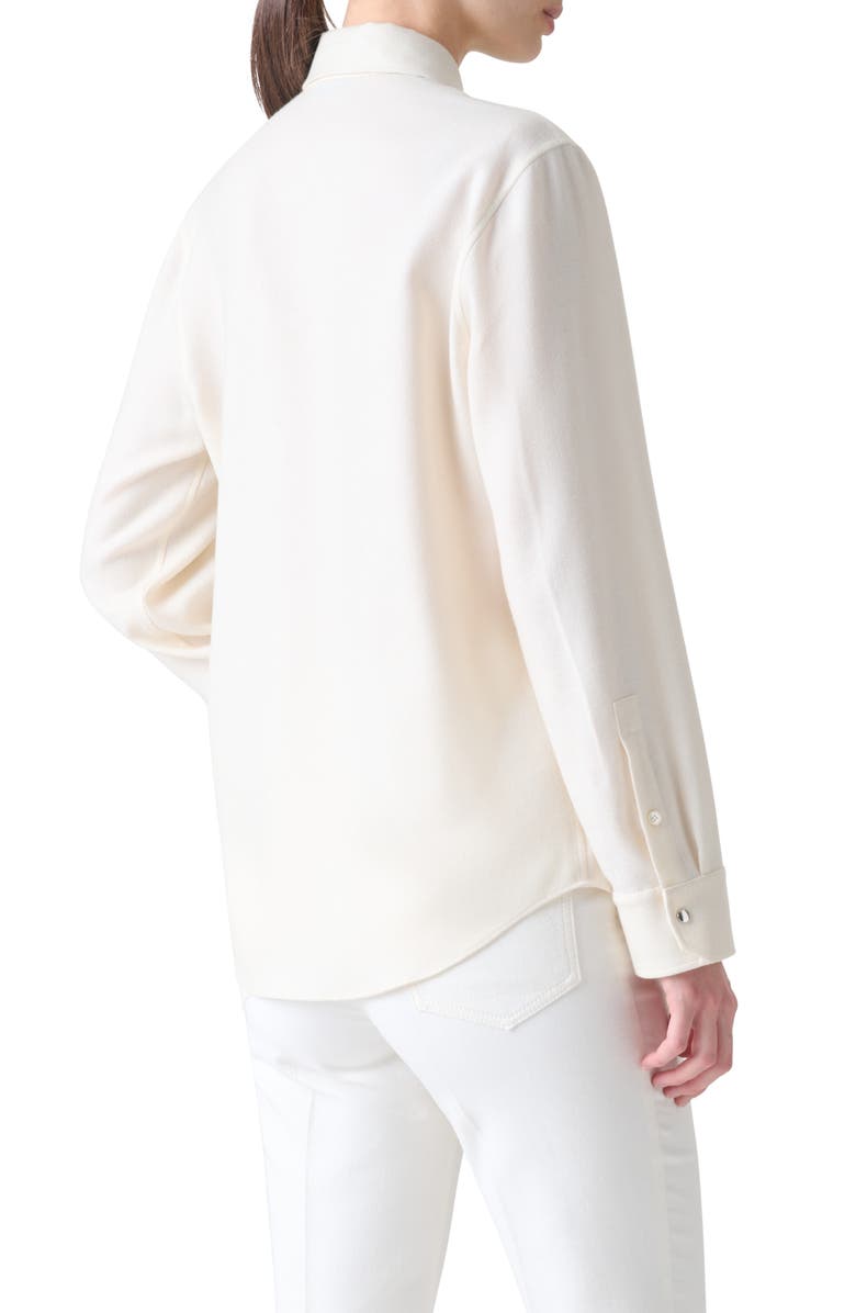 Akris Panama Cashmere & Silk Snap-Up Shirt, Alternate, color, Ecru