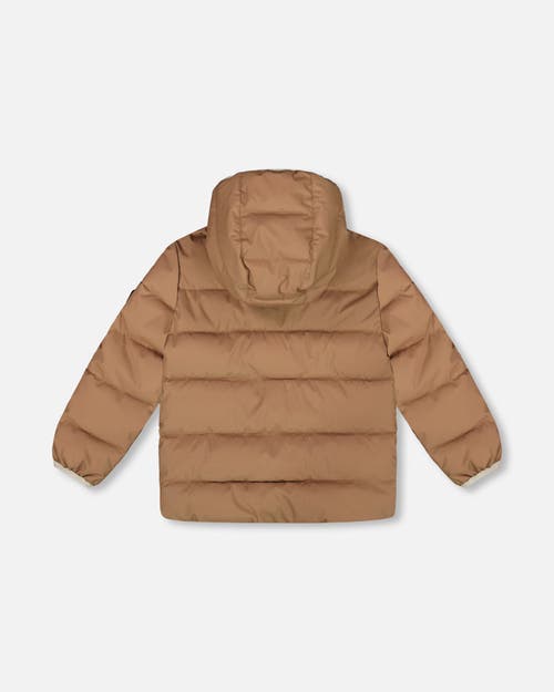 Deux Par Deux Kids Gender Inclusive Compressible Winter Puffy Coat Designed For Car Seat In Blue