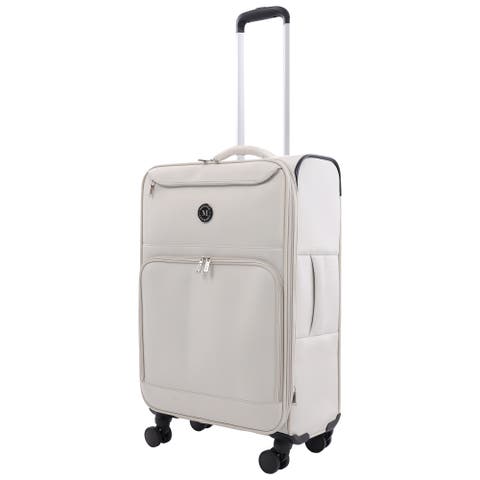 27" Softside Luggage - Expandable Spinner Suitcase with 8 Wheels & Front Zip Pockets
