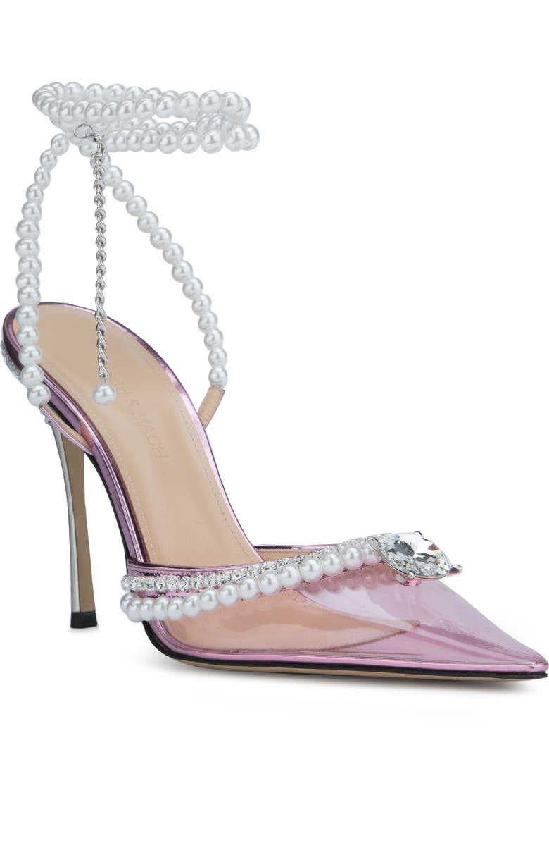 Mach & Mach Diamond of Elizabeth Imitation Pearl Pointed Toe Pump, Main, color,