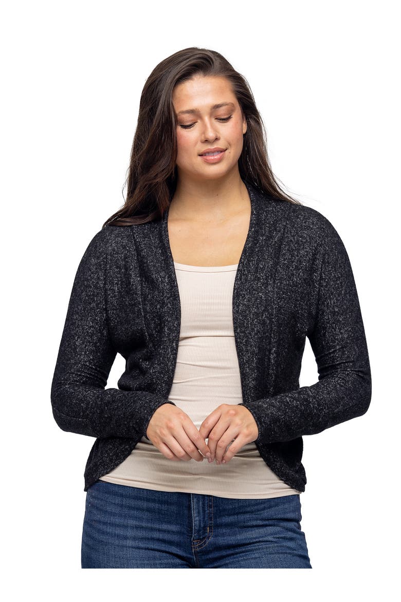 Curved Hem Open Front Long Womens Bolero Shrug, Main, color, Black