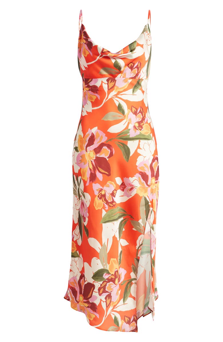 Adelyn Rae Faith Floral Print Slipdress, Alternate, color, Mandarin Red