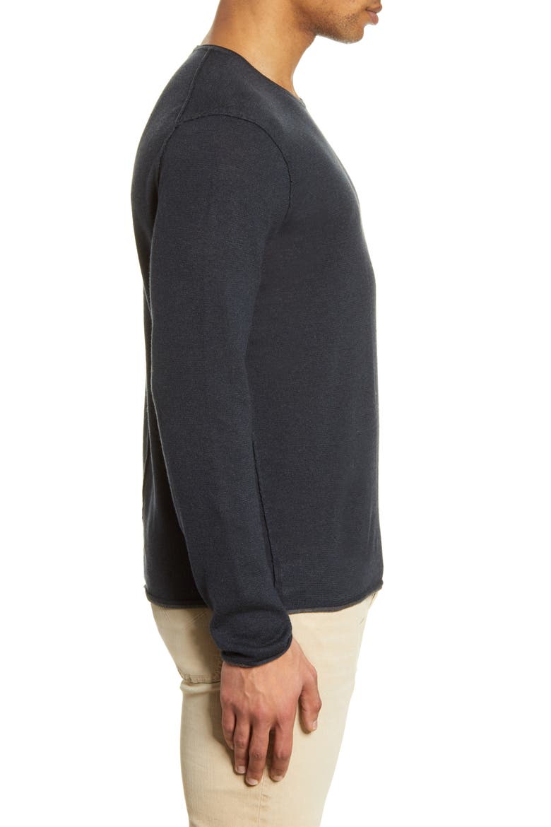 Trent Crewneck Wool Blend Sweater, Alternate, color, NAVY