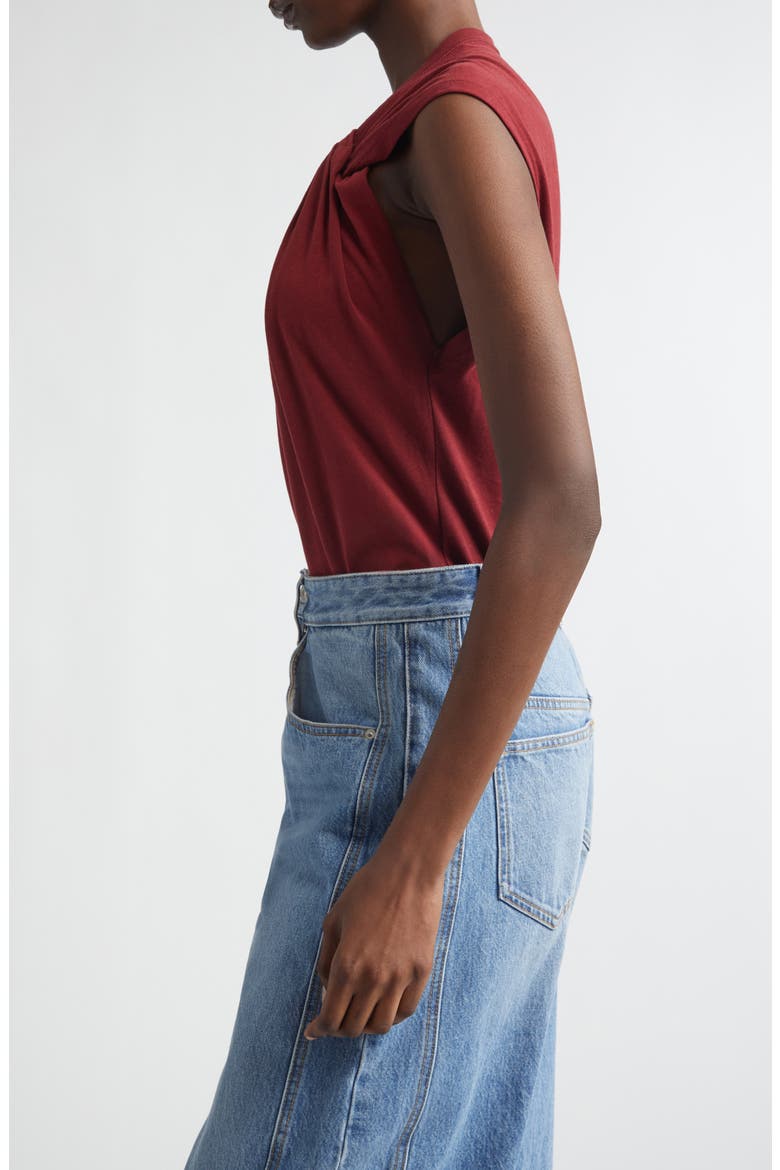 Nayda Asymmetric Cotton Slub Top, Alternate, color, DARK BURGUNDY