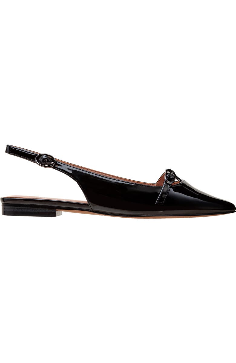 Linea Paolo Celina Pointed Toe Slingback Flat, Alternate, color, Black