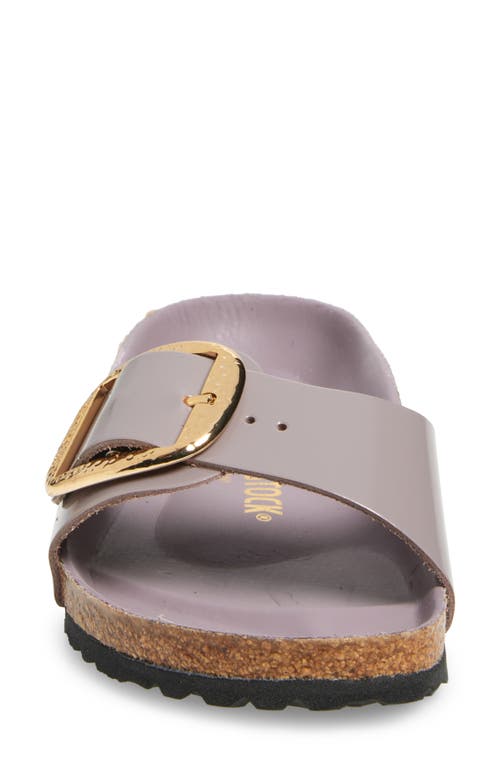 Birkenstock Madrid Hammered Big Buckle Slide Sandal In Faded Purple