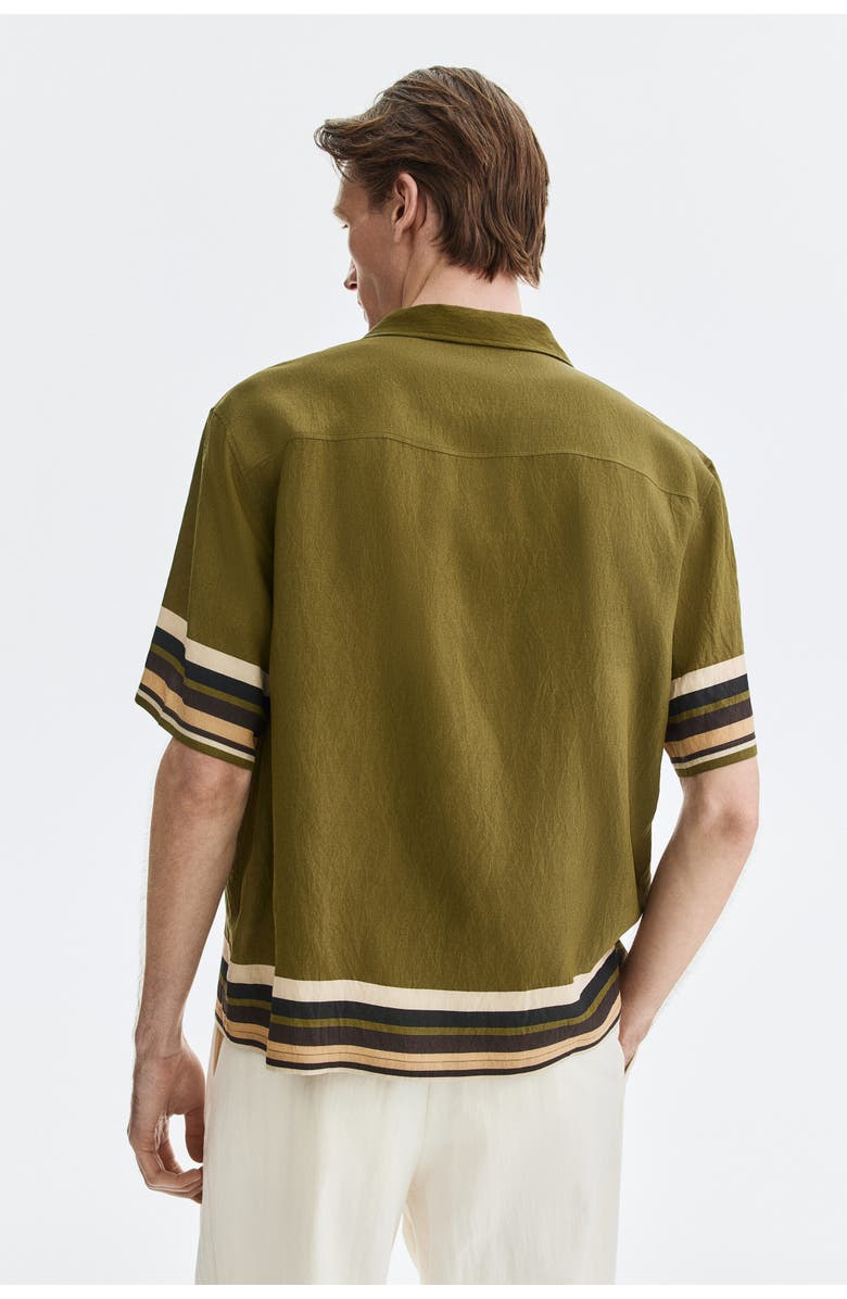 H&M Relaxed-fit resort shirt, Alternate, color, Dark Khaki Green