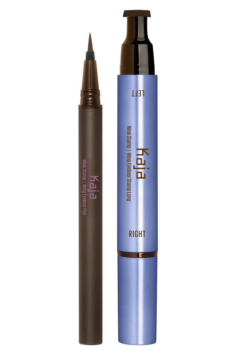 Wink Long Winged Eyeliner Stamp & Eyeliner Pen Set, Main, color, DARK BROWN