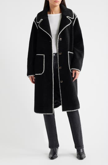 Blanket Stitch Fleece Coat