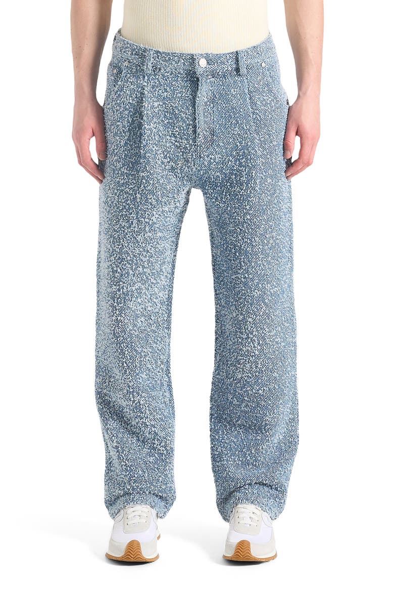 Arnault Boucle Pleated Jeans, Main, color, Blue