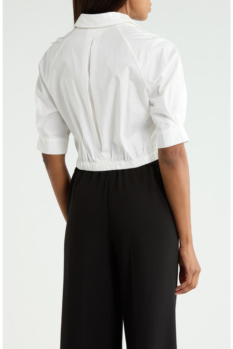 Cropped Short Sleeve Shirt, Alternate, color, WHITE