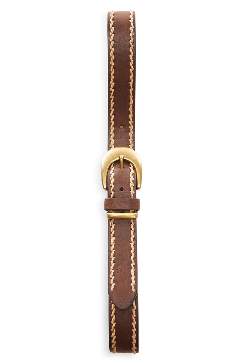 Monique Faux Leather Belt, Alternate, color, BROWN