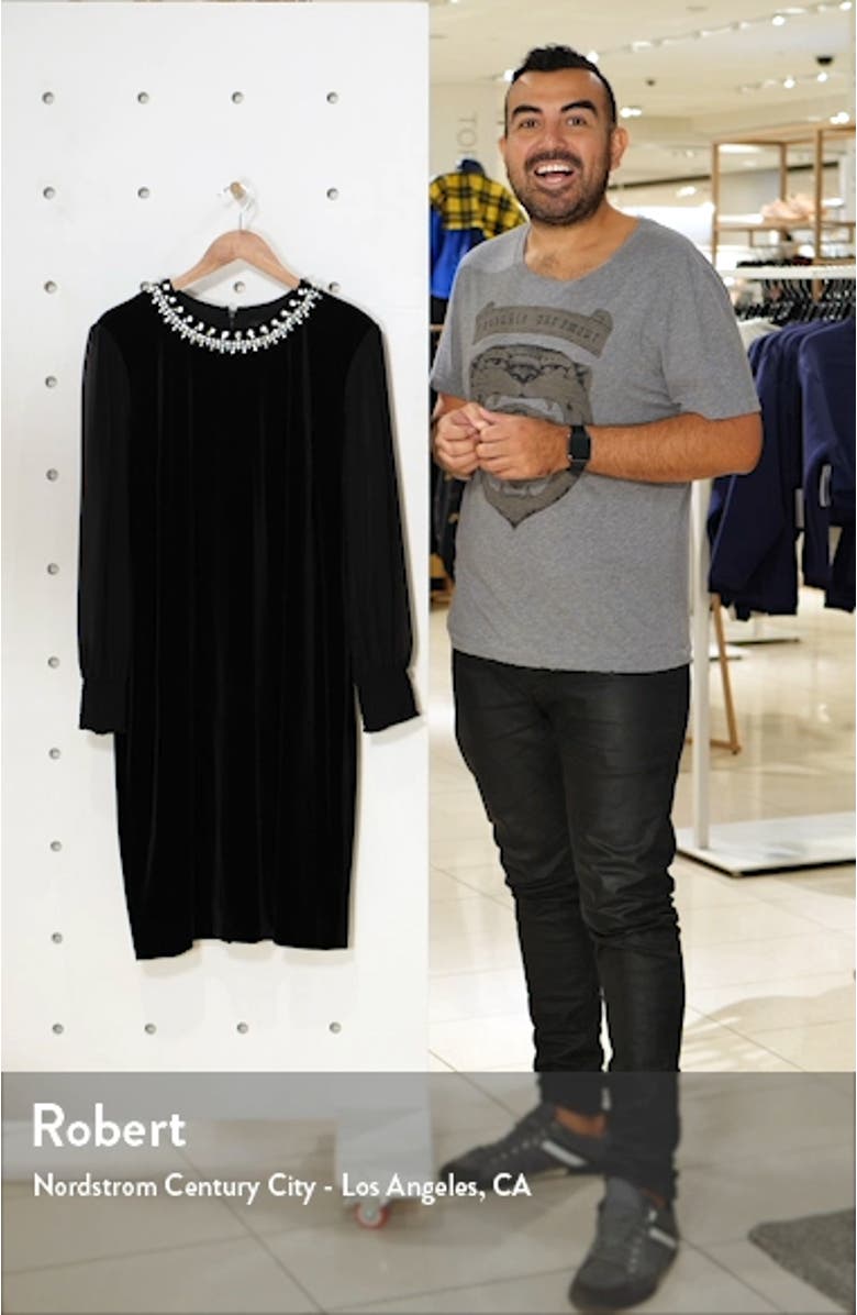 Stretch Velvet Cocktail Dress, sales video thumbnail