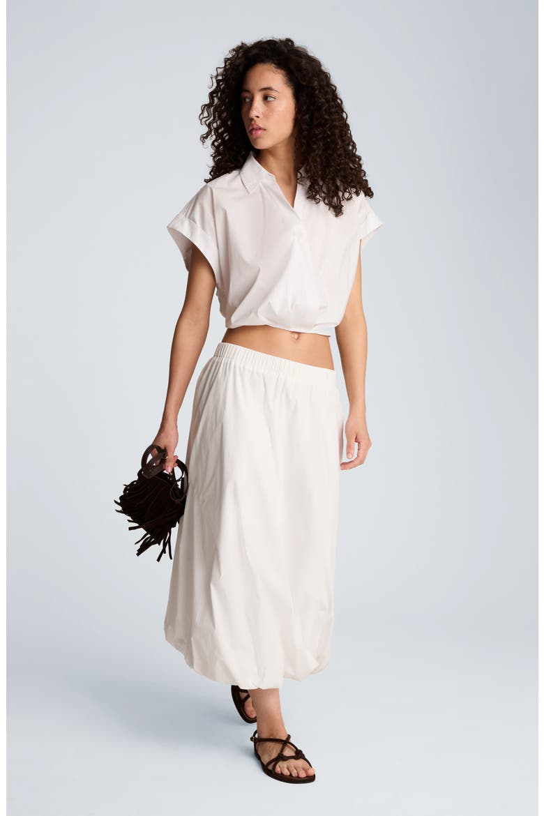 Bubble Cotton Blend Maxi Skirt, Alternate, color, PURE WHITE