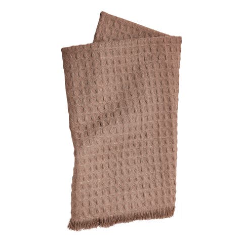 Wellbeing Waffle Bath Towel Latte Brown Cotton Kitchen Textiles