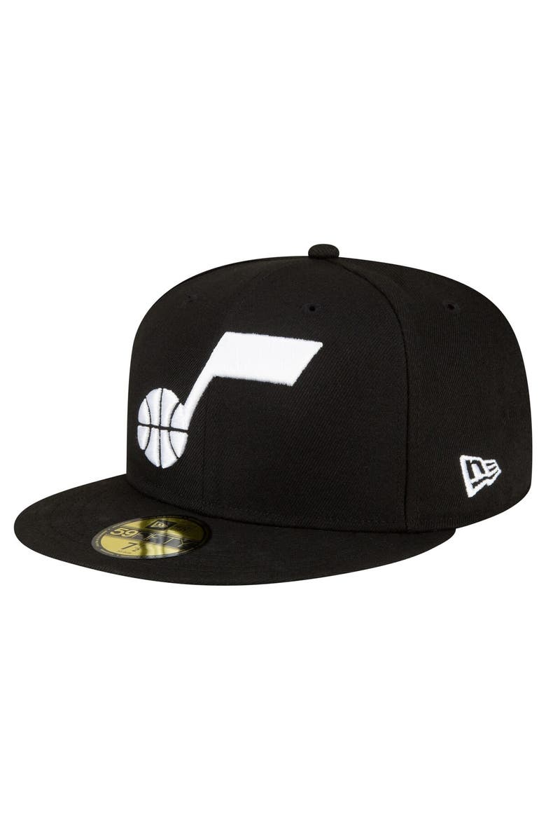 New Era Men's New Era Black Utah Jazz 59FIFTY Fitted Hat, Main, color, 