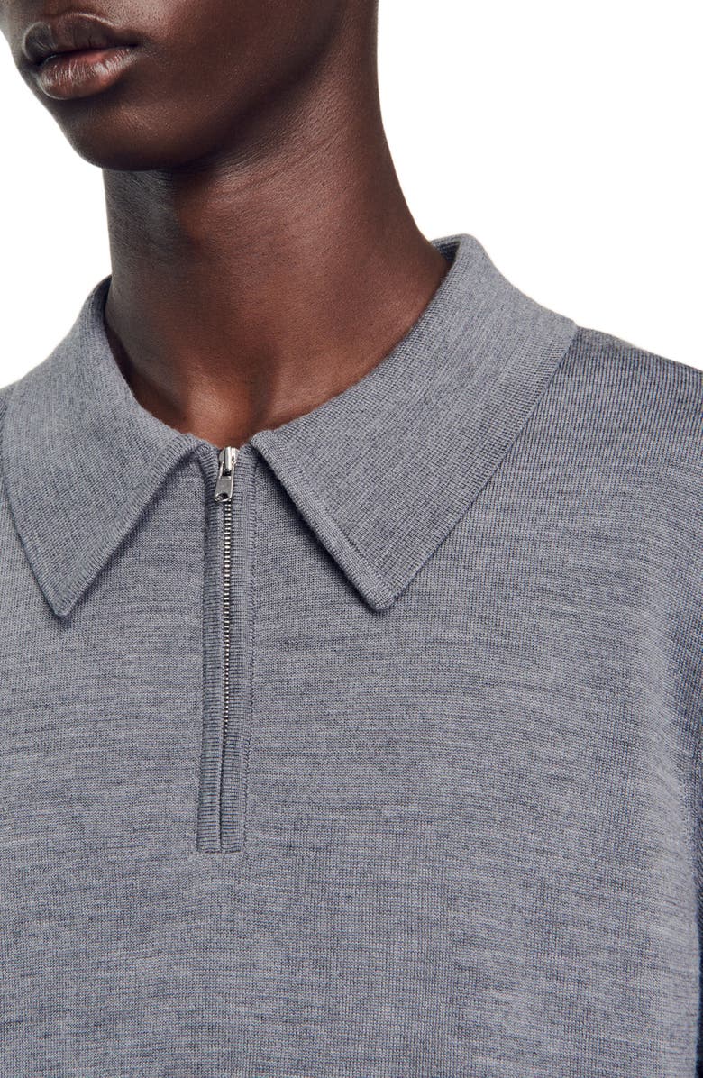 SANDRO Knit polo sweater, Alternate, color, 