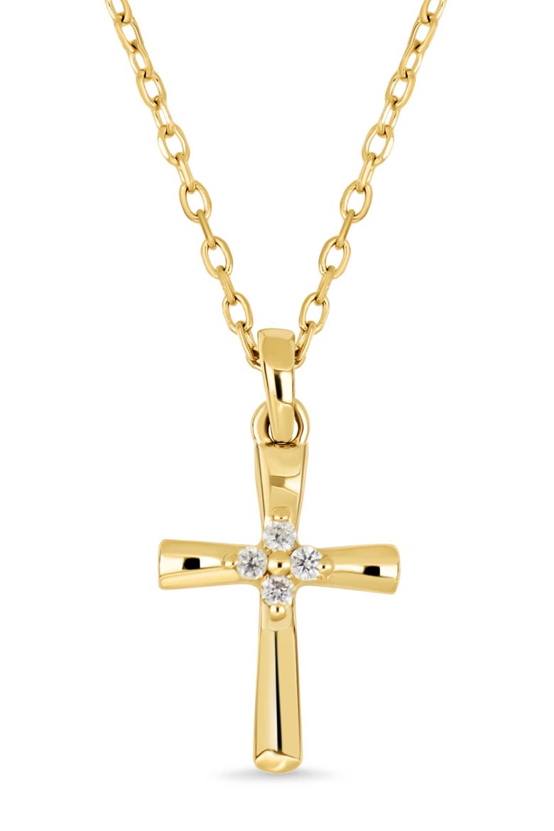 Icon 18k Gold Diamond Cross Pendant Necklace, Alternate, color, 18KY