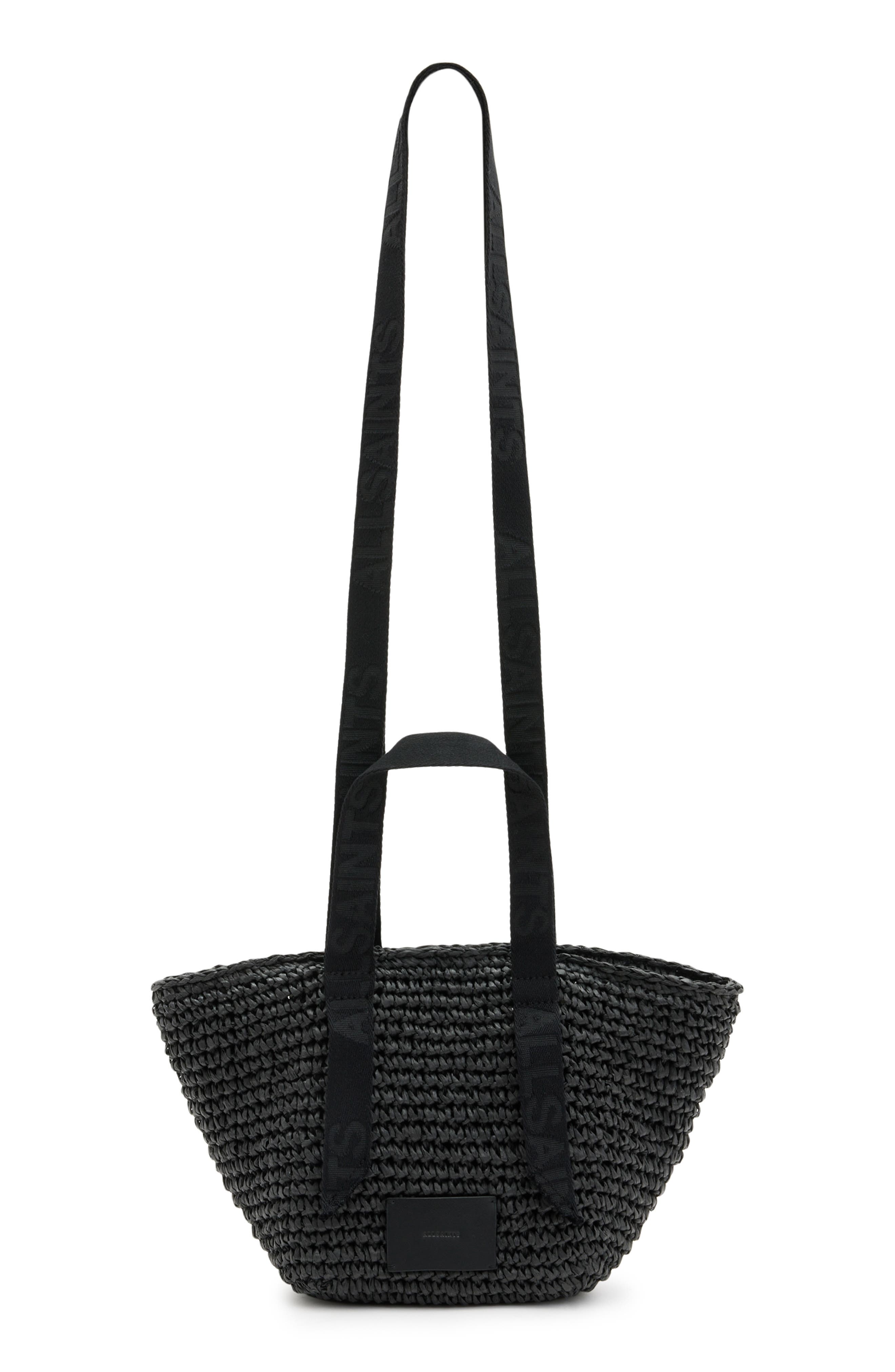 AllSaints Celayne Straw Mini Tote, Main, color, 