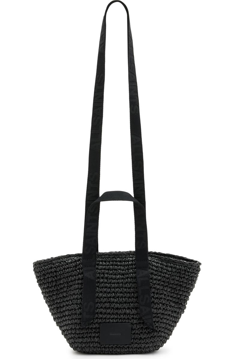 AllSaints Celayne Straw Mini Tote, Main, color,