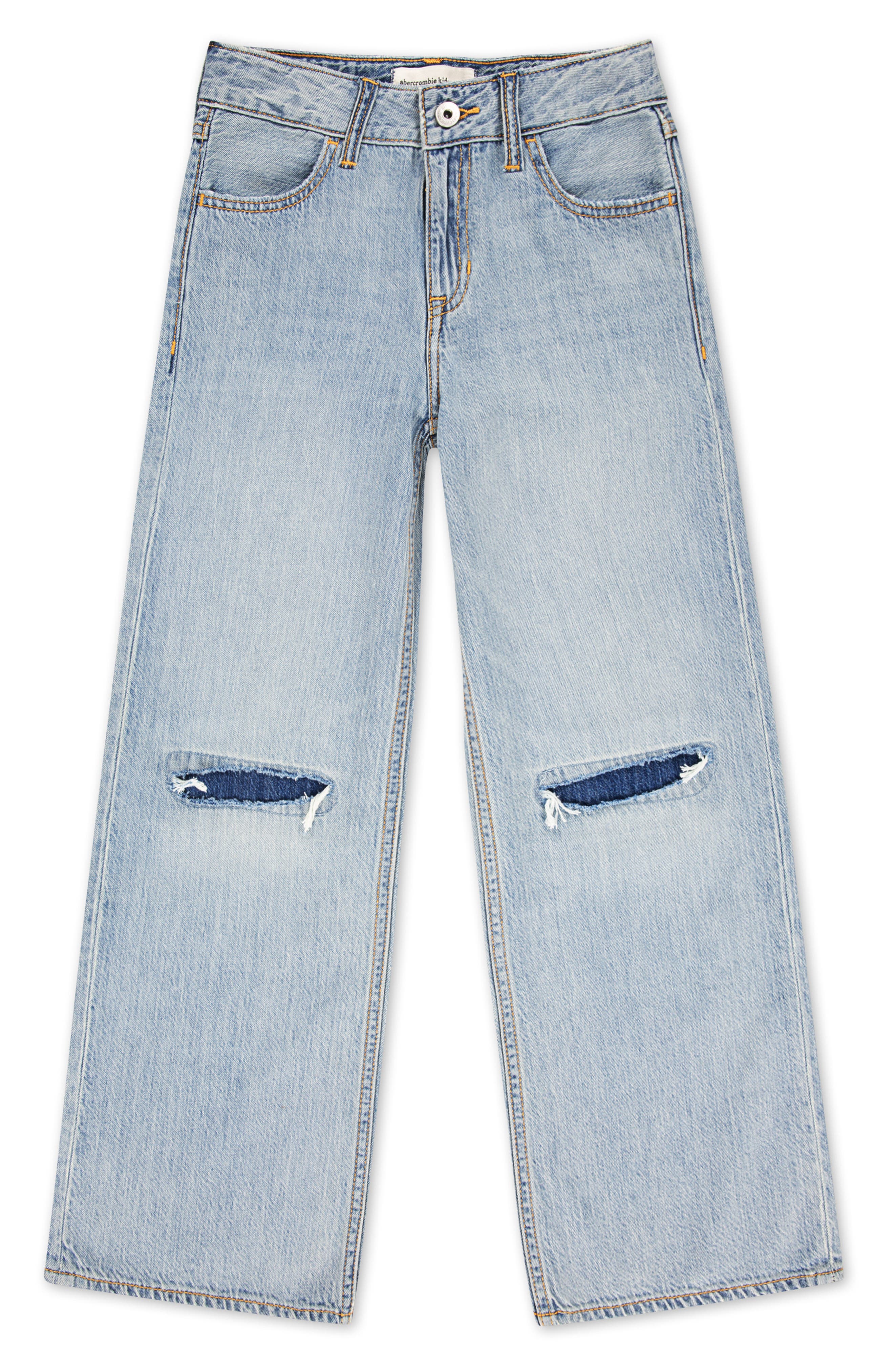 abercrombie kids Kids' Ripped High Waist Wide Leg Jeans