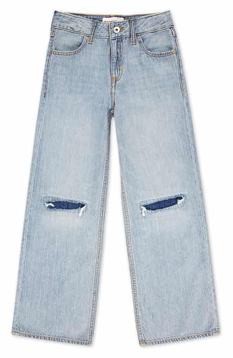 abercrombie kids Kids' Ripped High Waist Wide Leg Jeans