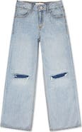 abercrombie kids Kids' Ripped High Waist Wide Leg Jeans