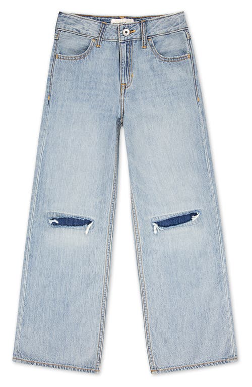 Abercrombie Kids Kids' Ripped High Waist Wide Leg Jeans In Blue