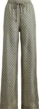 Polo Ralph Lauren Print Wide Leg Silk Pants