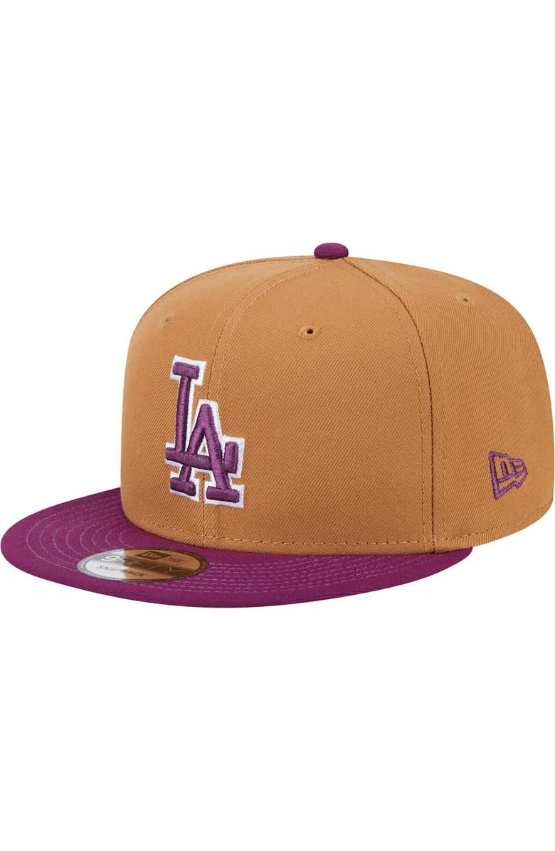 New Era Men's New Era Brown/Purple Los Angeles Dodgers Color Pack Two-Tone 9FIFTY Snapback Hat, Main, color, Brown