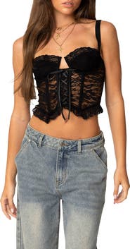 EDIKTED Josslyn Lace Corset Top