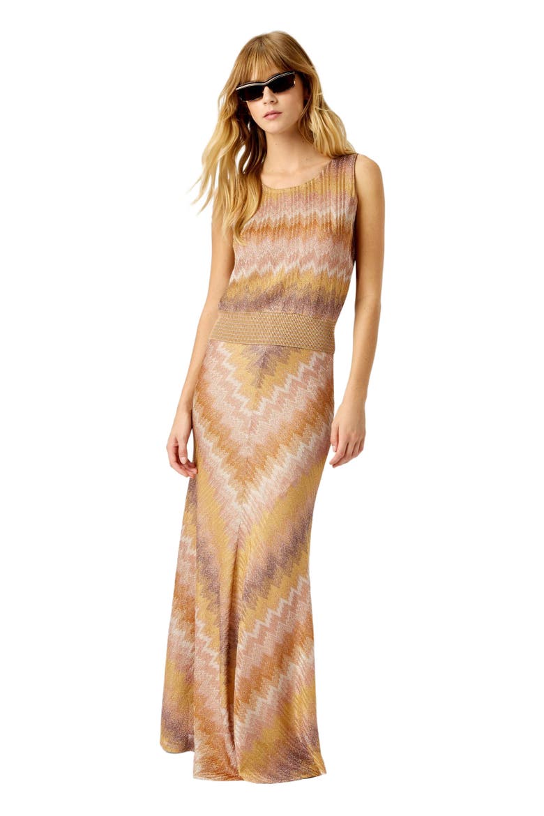 Tank Top In Viscose Lamé With Snake Motif, Main, color, Gold