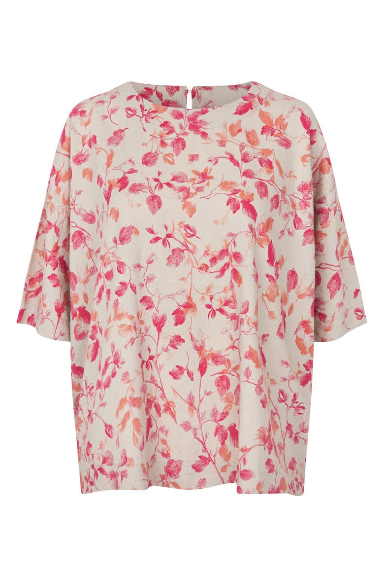 MaDegana Floral Print Top, Alternate, color, Carmine