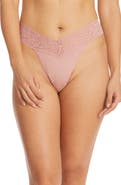 Hanky Panky Cotton & Stretch Lace Original Rise Thong