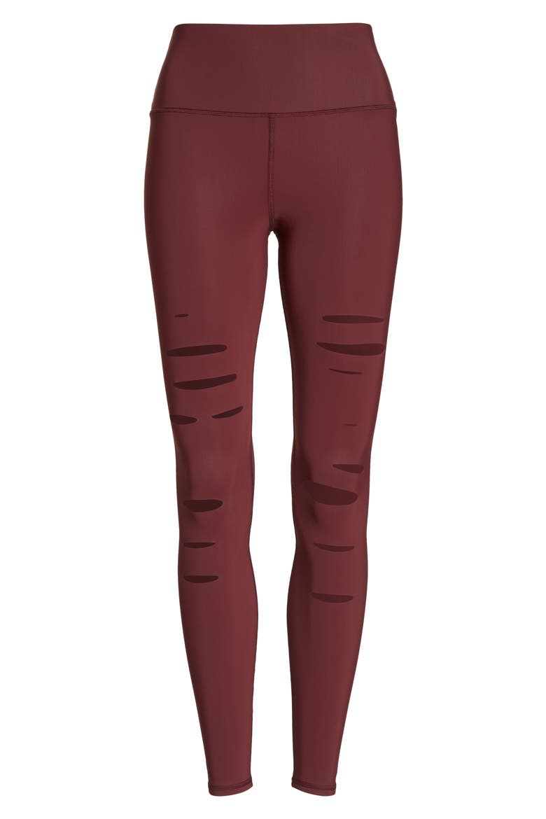 Ripped Airbrush Leggings, Alternate, color, BLACK CHERRY