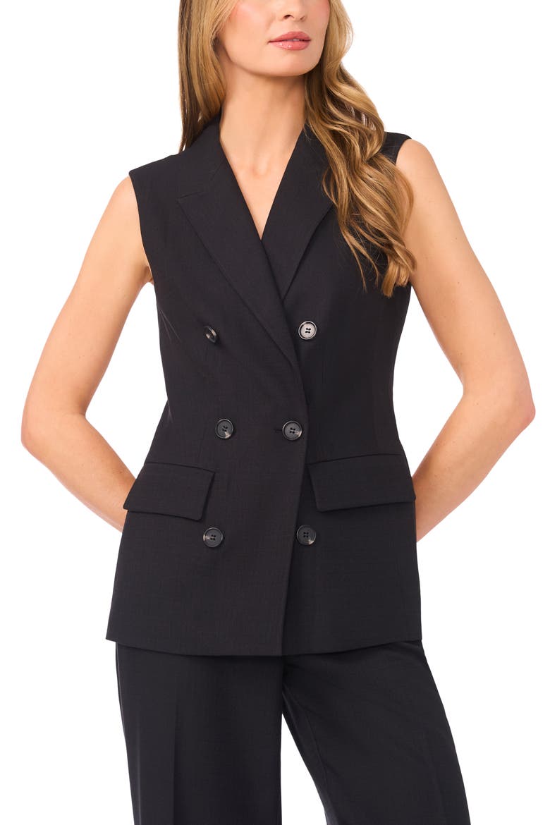 Cadence Double Breasted Vest, Main, color, RICH BLACK