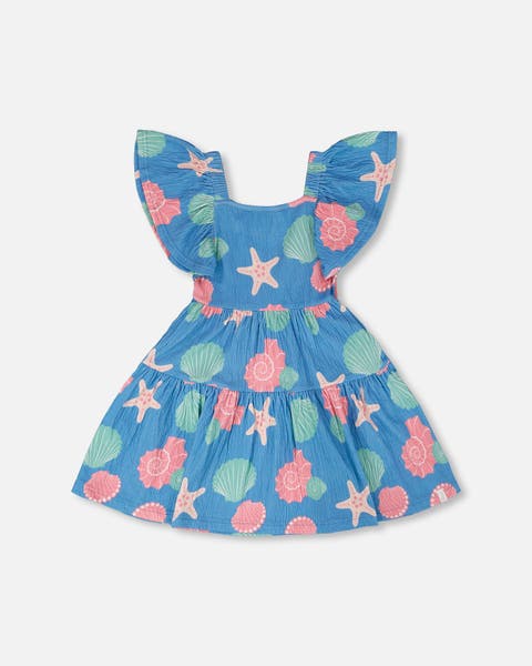 Short Sleeve Crinkle Jersey Shell Dress (Toddler, Little Kid & Big Kid)