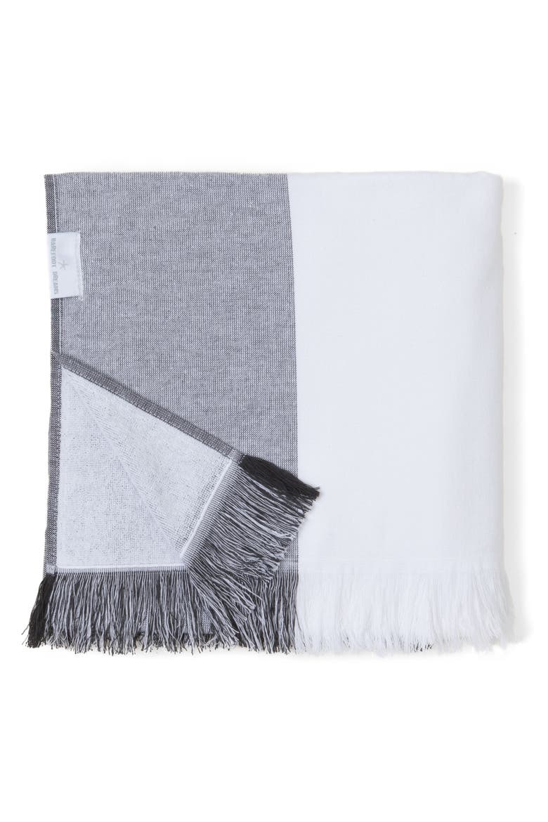Colorblock Organic Cotton Oversize Towel, Main, color, CARBON-WHITE