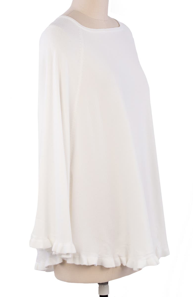 SAACHI Talia Ruffle Trim Poncho, Alternate, color, Ivory