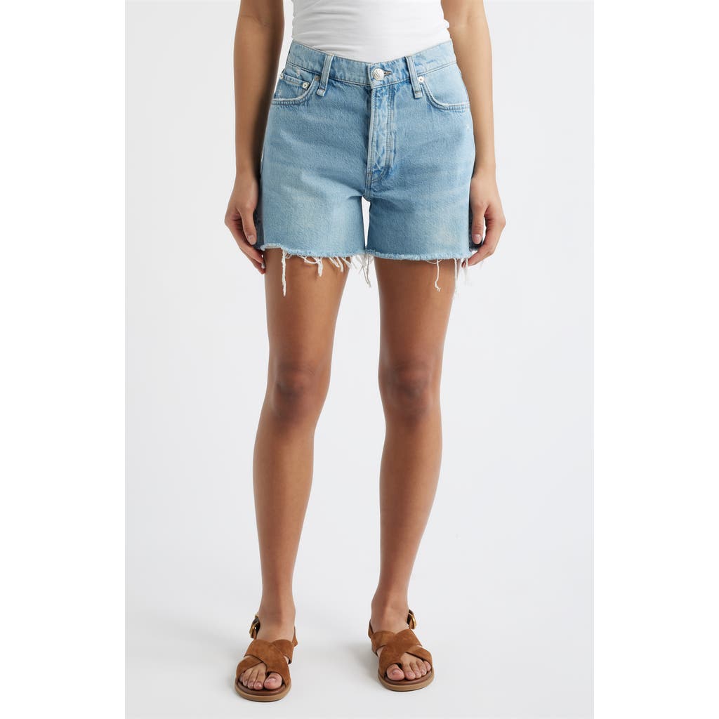 Rag & Bone High Waist Cutoff Denim Shorts In Blue
