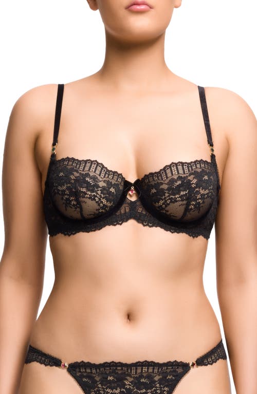 Dita Von Teese Floradora Underwire Balconette Bra In Black