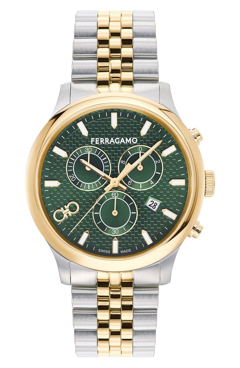 FERRAGAMO Duo Chronograph Bracelet Watch, 42mm, Main, color,