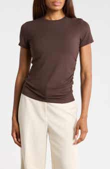 Crewneck Ruched T-Shirt